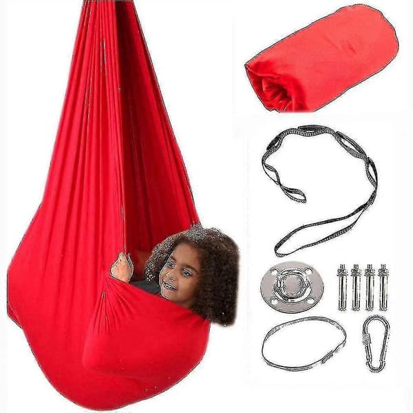 Gunga för barn, justerbar för inomhus och utomhusbruk red 150*280cm