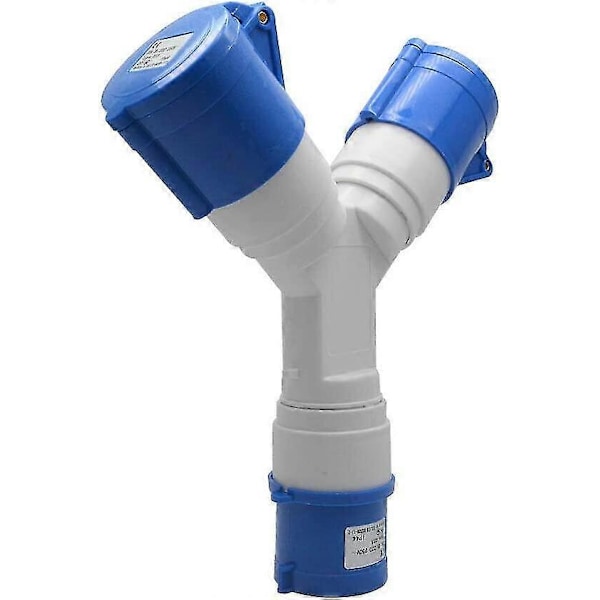 2-stikkontakt Adapter 3-polet Stikdækssel 16a 220v Industriel Ip44 - Multi-stik Campingvogne/autocampere/både, Byggeplads, Stikkontakt Industriel Strøm