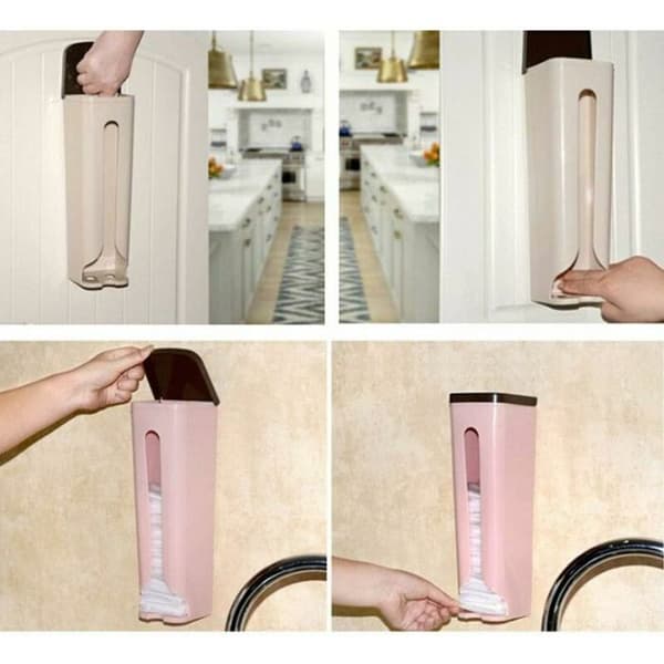 Veggmontert søppelposedispenser, handleposebeholder, søppelposeorganisator, plastposeholder