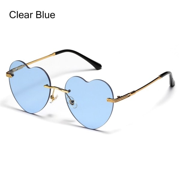 Hjerteformede solbriller for kvinner Clear Blue