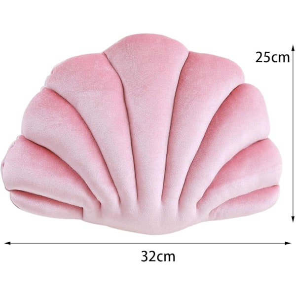 Skalformade Kuddar Musselkudde Golvkudde Multifunktionell Kudde för Soffa Säng Slitstark, Rosa