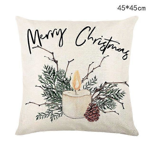 45 cm Jul Kuddfodral Jultomte Snögubbe Julgran Kuddfodral God Jul Dekor För Hemmet 2024 Noel Dekor O