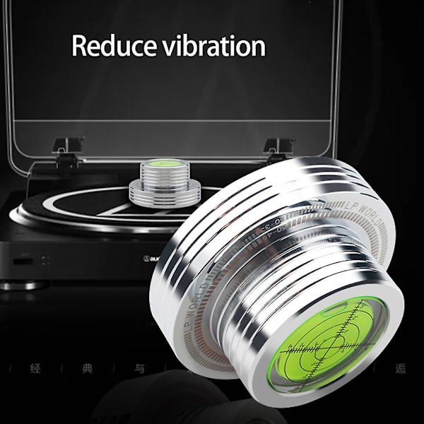50Hz Turntable-Tachometer, Platevekt, Nivåmåler for Vinylplater Silver