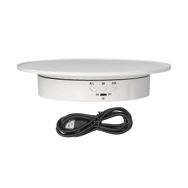 Motoriserat Roterande Displayställ 200mm USB-driven Justerbar 3 Hastigheter Smyckeskarusell