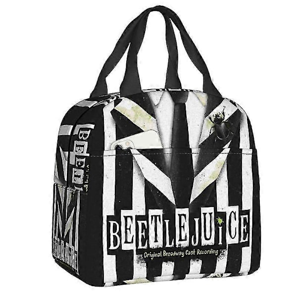 Isolerad Lunchväska med Tim Burton Horrorfilmmotiv för Arbetsplatsen, Skolan, Kylväska, Termisk Lunchlåda, Matbehållare, Bärväska för Kvinnor och Barn 19 22x20x13cm