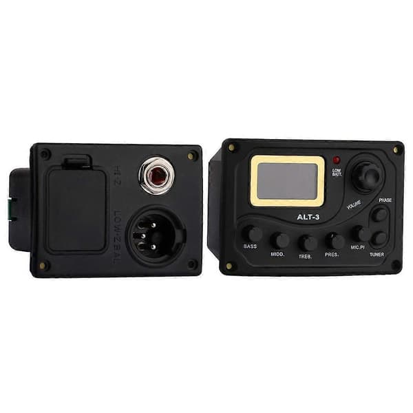 Akustisk Gitarr Pickup Stämapparat 5-Bands Eq Equalizer Akustisk Gitarr Förförstärkare Piezo Pre-Amp Förstärkarsystem Med Volymratt LCD-Display Inbyggd Mikrofon