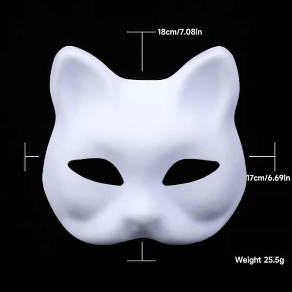 Therian Mask Kattmask, DIY Blanko Vita Papperskattmasker att Dekorera, Anpassningsbara Graffiti-redo Designer, Idealisk För Handmålning Cosplay Juni 6.15 3pcs