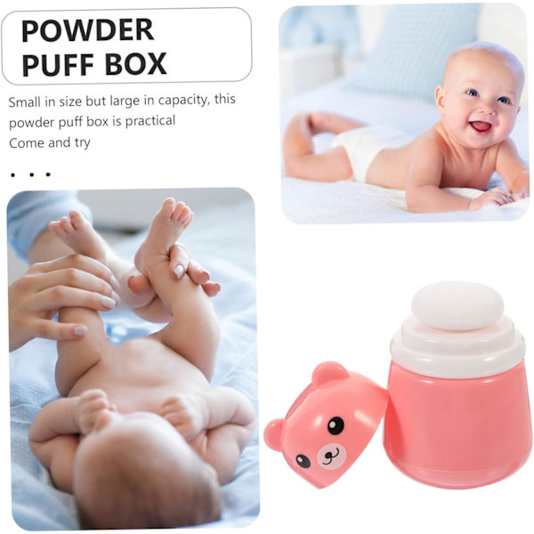 2 stk. Pudderpudeboks Makeup Holder Pudderbeholder Setting Pudderpude Pudre Rejse Talkum Pudder Dispenser