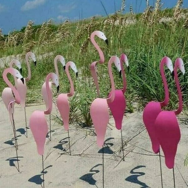 Florida Tanssivat Linnut Puutarhan Metallitaide, Värikäs Pyörivä Lintu, Dynaaminen ja Oikukas Flamingo Tuulimylly Puutarhaveistos Purple