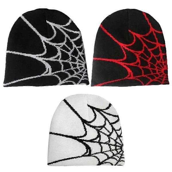 Y2k Mössa Spindelväv Hatt Y2k Stickad Mössa Skullies Mössa Spindelväv Mössa Baggy Slouchy Mössa Skalle Mössa E