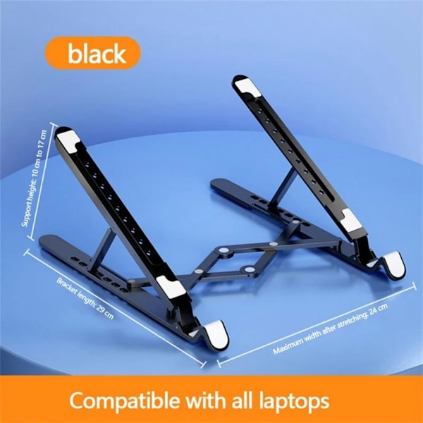 Laptop Kølestativ, Foldbar Lydløs Laptop Stativ, Bærbar Lydløs Laptop Køleventilator Stativ USB Opladningspladser Køleventilator til Tablet Laptops No fans