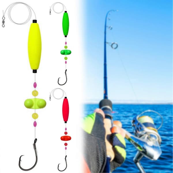 Malle Float Rigs Justerbare Positioner Fiskeudstyr Yellow 6 0 Hook