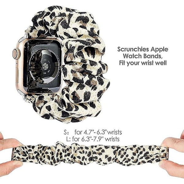 Kompatibel Apple Watch Rem, Pandebånd 38mm 40mm 41mm, Blødt Stof Grafisk Print, Stof Armbånd til Kvinder, Rosenguld, iwatch