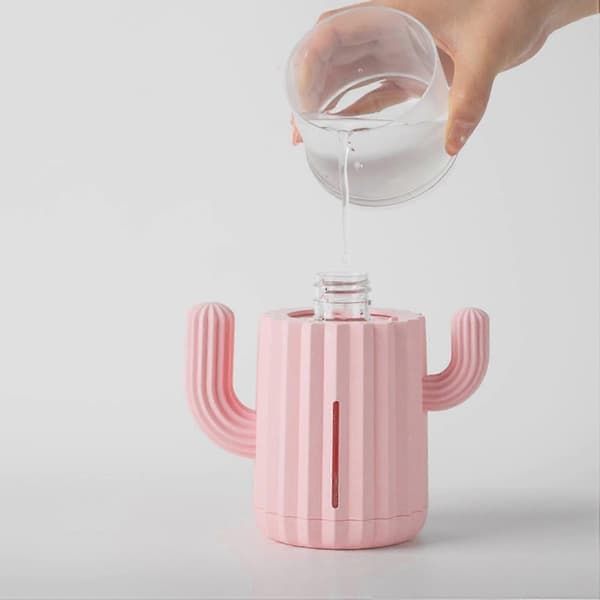 Luftfugter med kaktusdesign pink