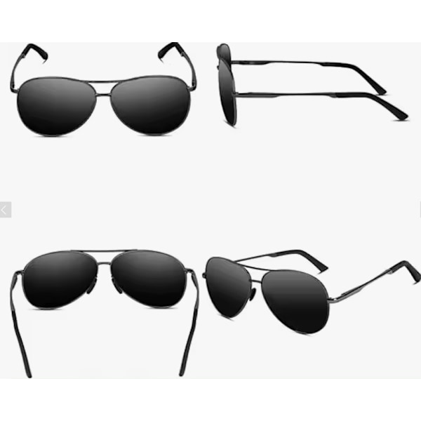 Unisex Polariserede Pilot Solbriller UV400 Beskyttelse V101 Sort