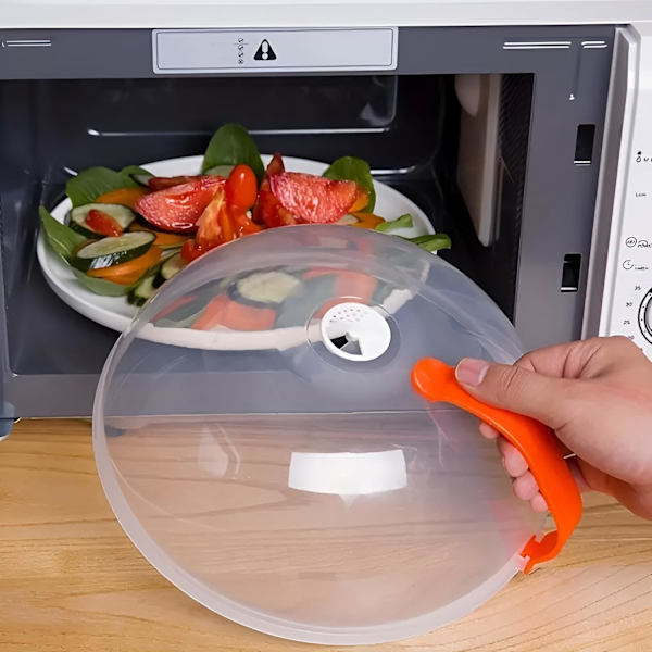 1 stk Mikrobølgeovn Deksel For Mat Med Lettgrep Håndtak Klar Sprutbeskyttelse Plastlokk Rotfritt Oppvarming Av Mat