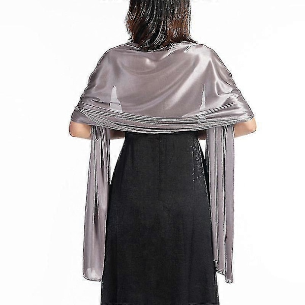 Sjalar Klänningar Kväll Fest Omlott Bröllop Satin Enfärgad Cape Axelvärmare Boleros Dark Gray