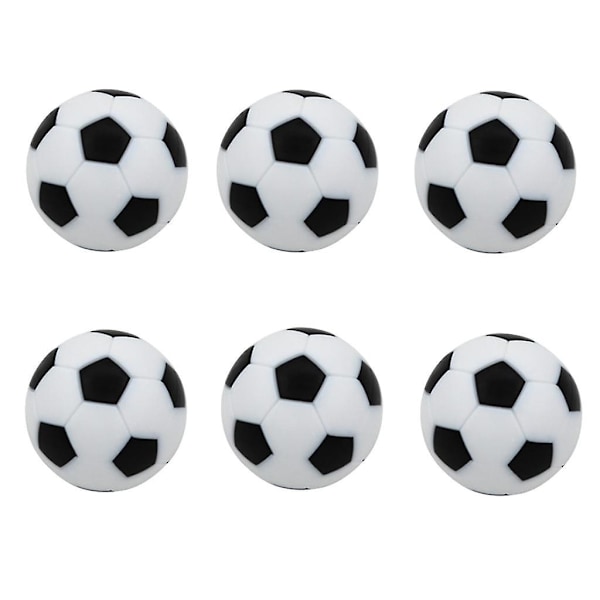 6 stk. 32 mm Bordfodbold Fodbold Foosball Kugler Fussball Udskiftning Sort