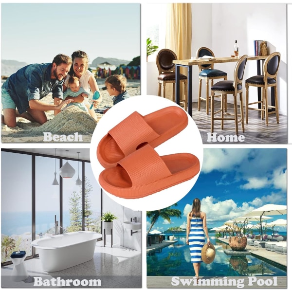 Cloud Sliders til Kvinder og Mænd - Sliders, Tøfler, Pool Sliders, Sommer Flip Flops, Brusebadspuder, Sliders, Tøfler Orange 4/5 UK