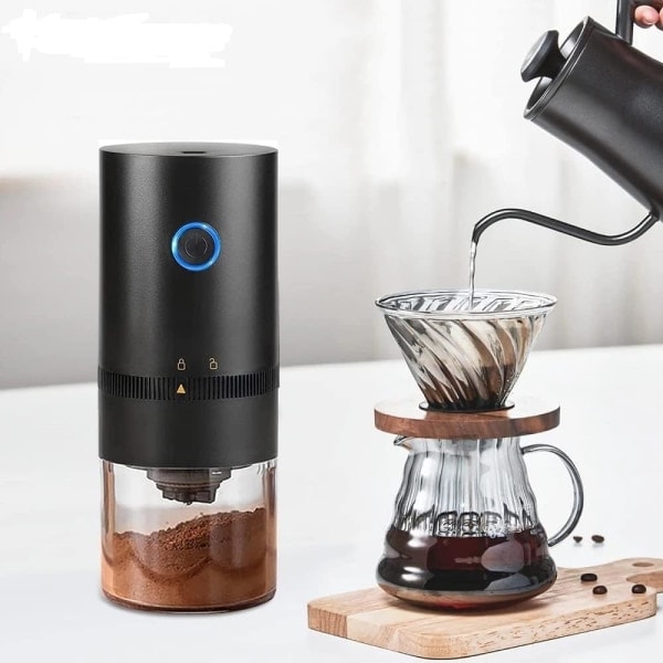 Bærbar Elektrisk Kaffekvern, USB Oppladbar Elektrisk Mini Kaffekvern med Flere Malingsinnstillinger