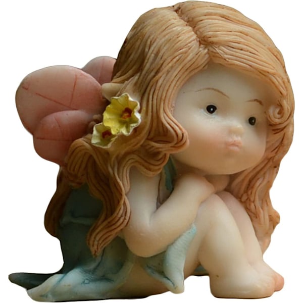 Miniature Fe-Havefigur til Fe-Have - Drømmende Fe-Statue Peaceful Fairy