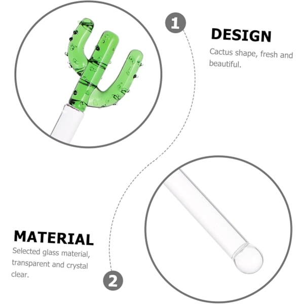 1 stk Kaktus Rørpinde Cocktail Strå Glas Rørpinde Mixer Bar Puddler Blandende Glas Fancy Tandstikkere Blanding Blandende Pinde H