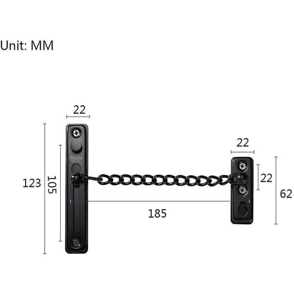 Dørkjede lås 304 rustfritt stål dør tyverisikring dørkjede