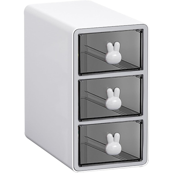 Stable Stakbar Opbevaringsboks til Skrivebord med 3 Skuffer, Transparent Multilag Kosmetik Opbevaringsboks Skrivebord Opbevaringsboks, Velegnet til Kontor Skrivebord Kosmetik