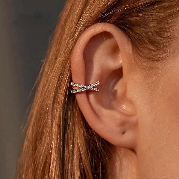 2 stk. Punk Guld Metal Øremanchet Øreklips til Kvinder Ingen Piercing C-Formet Geometrisk Lille Øremanchet Øre Wrap Øremanchet Klips Smykker