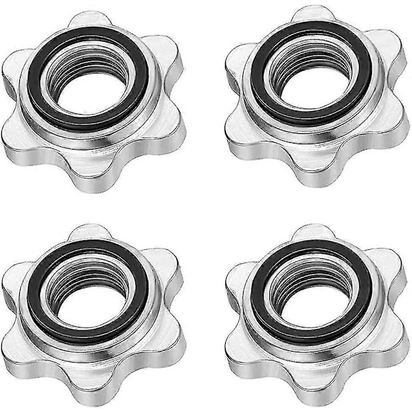 Set med 4 Hantlar Spinlock, Halksäkra 25 Mm Standard Spinlock-krage, Skruvlock För Hantlar, Skivstångs Stjärnkrage-hs
