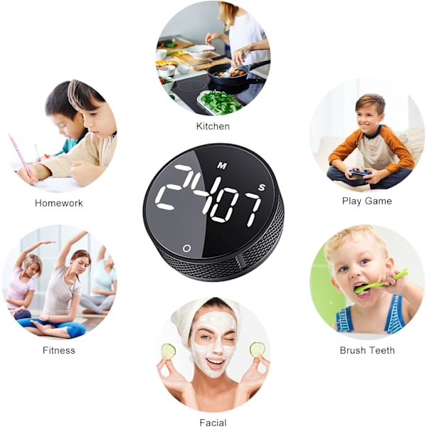 Digital kökstimer, visuell timer stor LED-display magnetisk timer för klassrum matlagning fitness bakning lärande undervisning