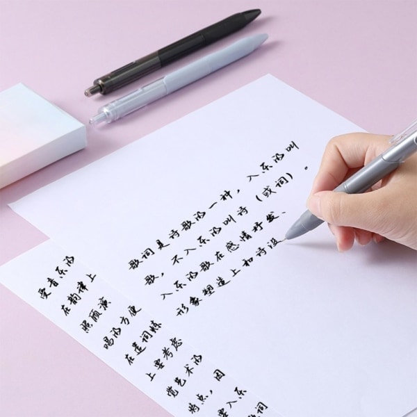10-pak indtrækkelig neutral pen 0,5 mm sort blæk gel pen hurtigtørrende signaturpen kontor skoleartikler Pink