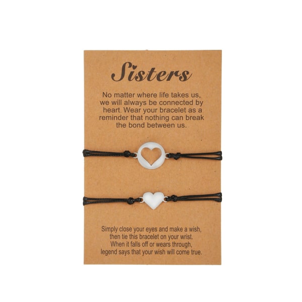 Love Sisters Card Armband 2ST Justerbara Best Friend Armband