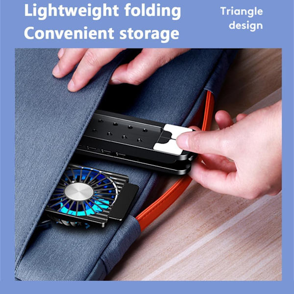 Laptop Kølestativ, Foldbar Lydløs Laptop Stativ, Bærbar Lydløs Laptop Køleventilator Stativ USB Opladningspladser Køleventilator til Tablet Laptops No fans