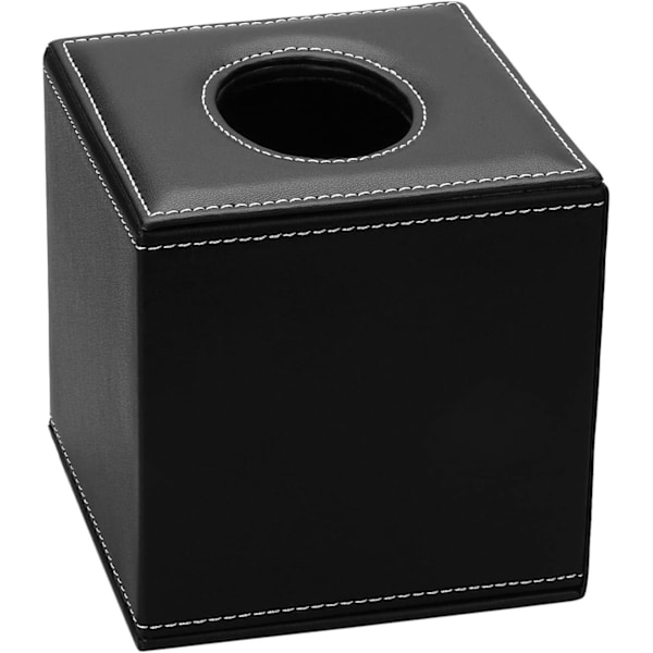 1 KPL Marmorinen Servettiteline - Nahkainen Kuutio Neliö Servettiteline Black