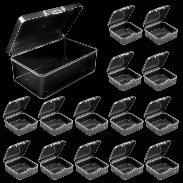15 st plastförvaringsväskor Mini genomskinlig plastförvaring