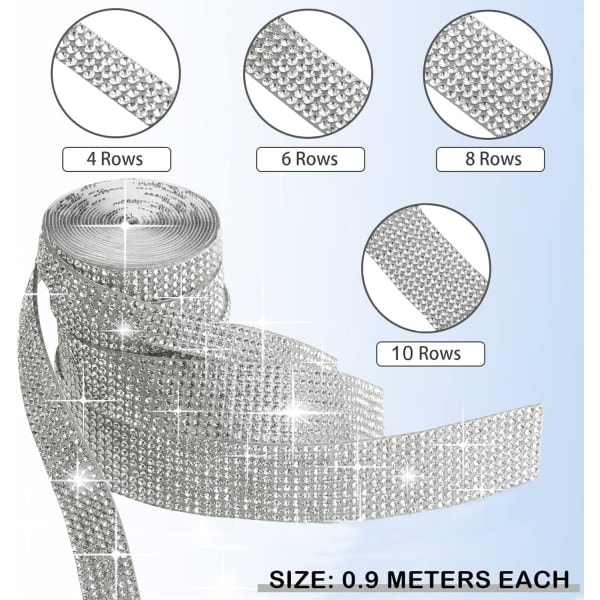 4 Rhinestone Tape Stickers, Krystal Rhinestone Diamant Tape, Crys
