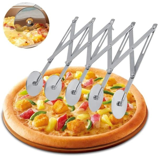 5-hjuls deigdeler, 5-hjuls rustfri stål-deler, deigdeler i rustfritt stål, justerbar pizzakutter, 5-hjuls kutter