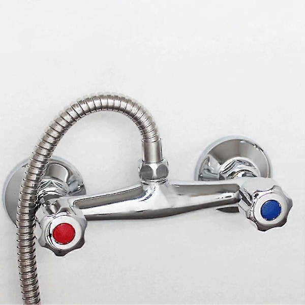 Duschblandare Badrum, Duschblandare Badrum Backflow Anti, Mässingsventil Dubbel Utlopp Krom Finish