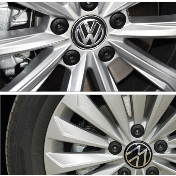 Lämplig för Volkswagen 5-klor navkapsel däcklogotyp 135mm (4 st)