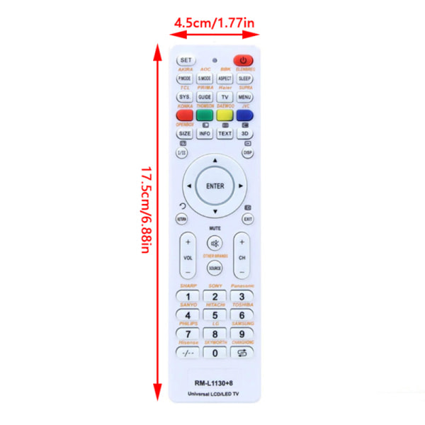 Universal erstatningsfjernkontroll RM-L1130+8 for alle merker T