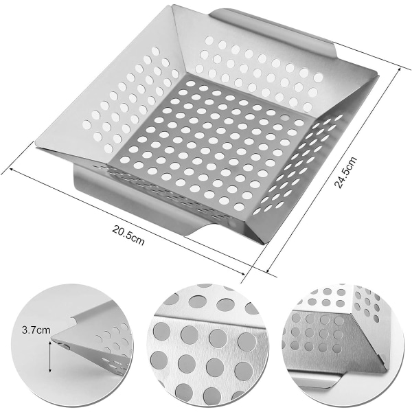 Ruostumattomasta teräksestä valmistettu grillinkori grillalauta vihanneskori