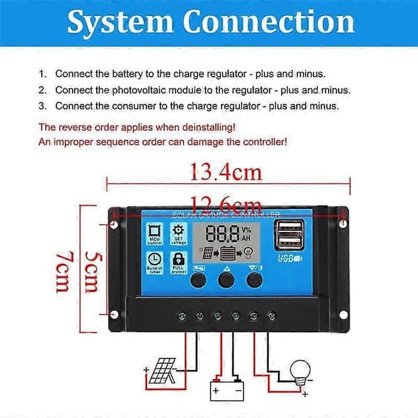 300W 12V Solpanel, Solpanel Kit, Batteriladdare Kit med 20-100A Solcellsladdningsregulator för RV Yacht Utomhusträdgård 20A Controller