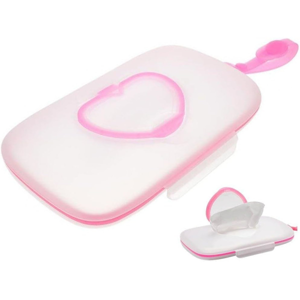 Baby Vådservietpose Baby Vådserviet Dispenser Vådserviet Holder Tasker Rejse Vådserviet Etui Genanvendelig Genopfyldbar Pink