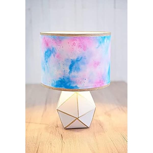 Rund lampeskærm, 25 cm diameter, 18 cm højde, 100% polyester, egnet til bord- eller pendellamper