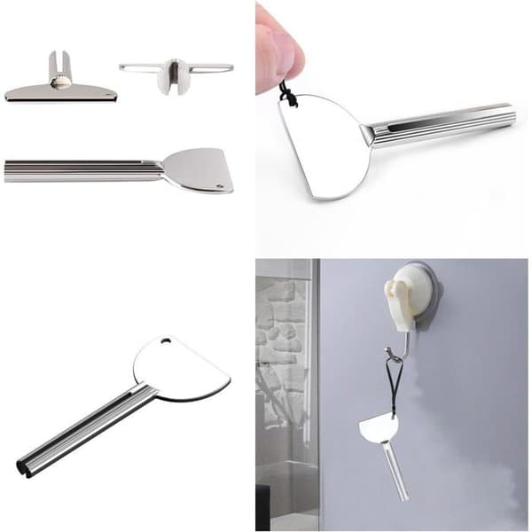 Tubesqueezer i rustfrit stål - 1 stk. - Elegant sølvdesign - Jævn ekstraktion uden spild - Til badeværelset