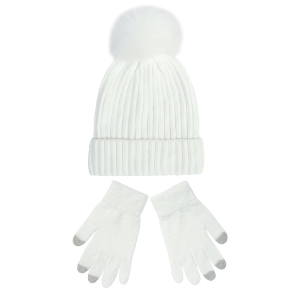 Strikkede hue kvinder ny Chenille uldhue handsker sæt fortykket varm fluffy hue efterår og vinter Læder Dark gray