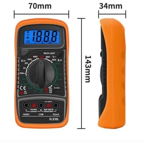 XL830L Digitalt Multimeter Batteritester Strøm Spænding AC DC Summer Transistor NPN PNP Voltmeter Ammeter Ohmmeter til DIY Lab Skole
