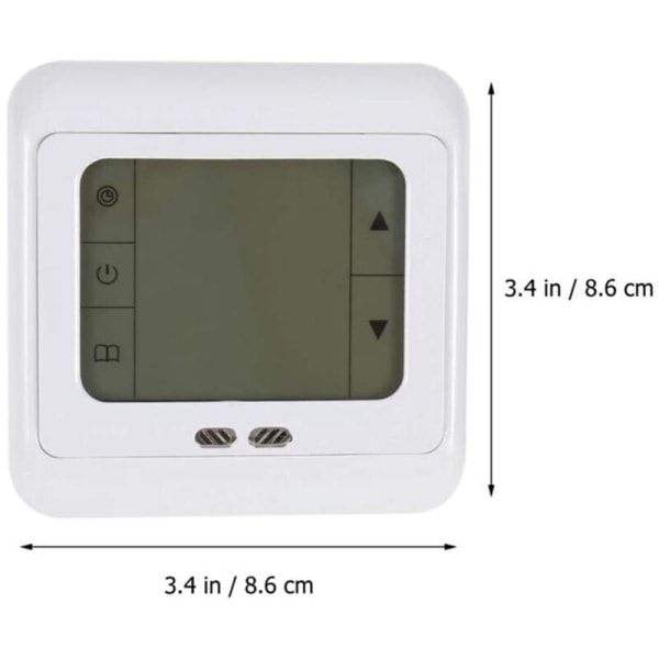 Pekskärm Temperaturkontroll Stor LCD-skärm Pekskärm Vit Digital Termostat AC 220V,