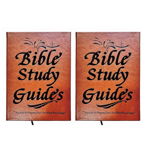 Bibelstudieguide-notatbok - 66-siders bibelstudieguide i skinnomslag Bursdagsgave til menn og kvinner 2pcs